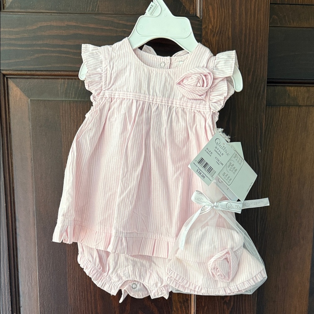 Quiltex Light Pink Baby Dress Set